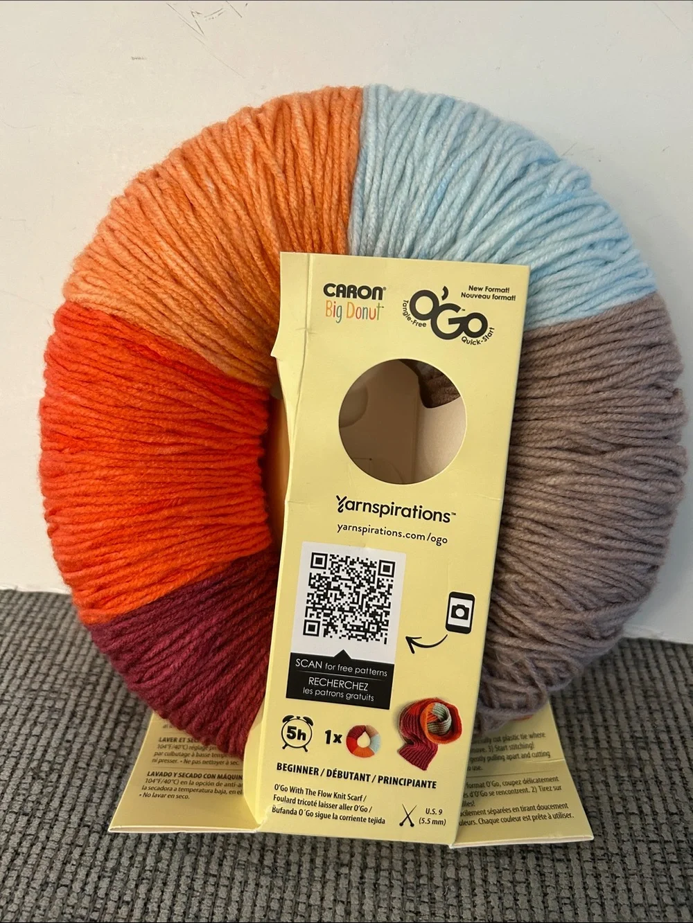 Yarnspirations Caron Big Donut yarn NEW Spiced ginger O’Go tangle free
